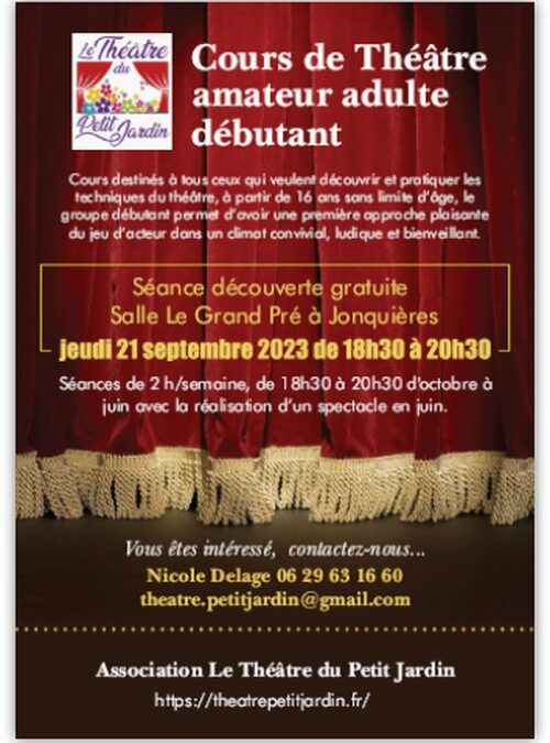 THEATRE ADULTES AMATEURS SEANCE DECOUVERTE GRATUITE