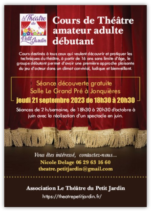 Séance cours de théâtre gratuite... et cours à partir d'octobre